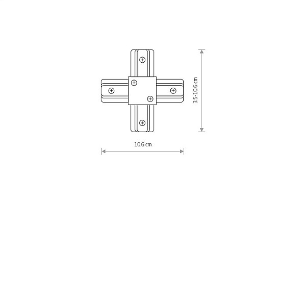 Savienojums Nowodvorski TRACK PROFILE X-CONNECTOR. 106 mm