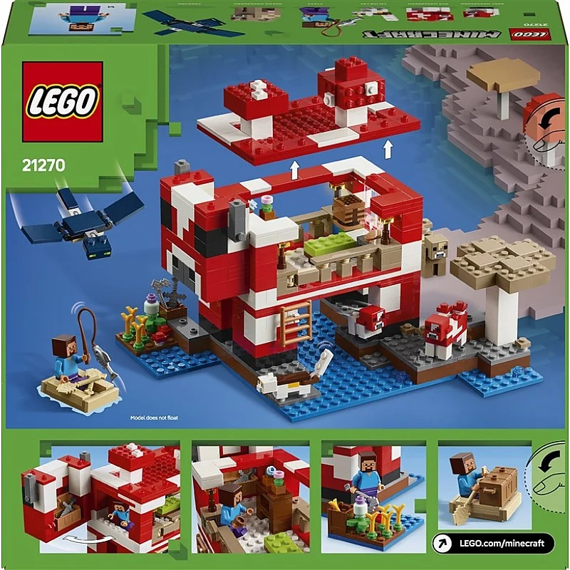 LEGO® Minecraft The Mooshroom House 21270. 500 vnt. LEGO® Minecraft The Mooshroom House 21270. 500 vnt.
