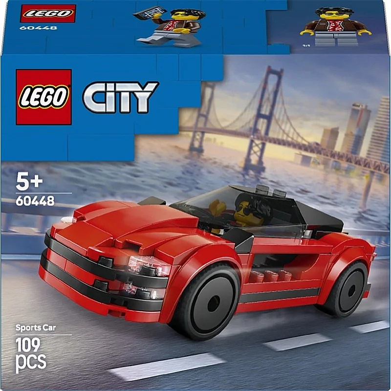 Konstruktorius LEGO® City Red Sports Car 60448. 109 vnt.