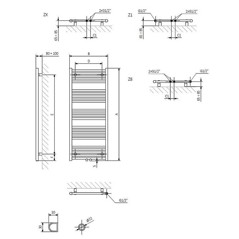 Elektriskais dvieļu žāvētājs Terma Basia. melna