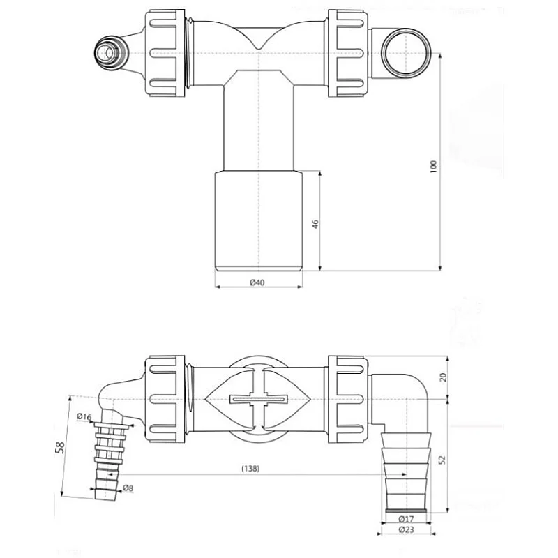 Sifonas skalbimo mašinai/džiovyklei Tycner P156Z Sifonas skalbimo mašinai/džiovyklei Tycner P156Z