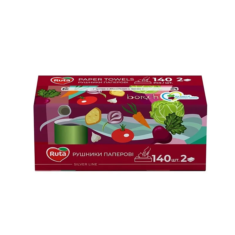 PAPER TOWEL WITH LEAVES RŪTA 140 PCS