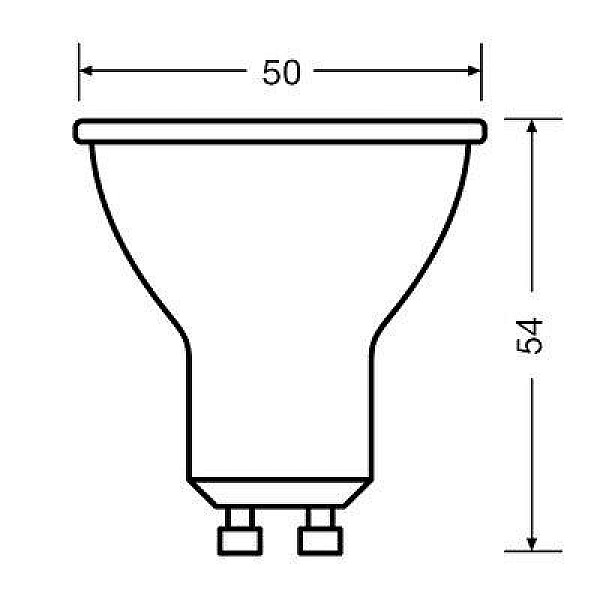 LED lempa Osram PAR16. 60 °. 4.5W. GU10. 2700K. 350lm. 827