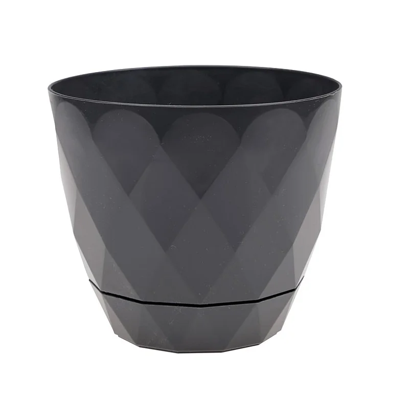 FLOWER POT BLACK 15CM