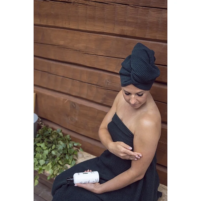 RENTO TOWEL KENNO 90X180BLACK/DARK GREEN