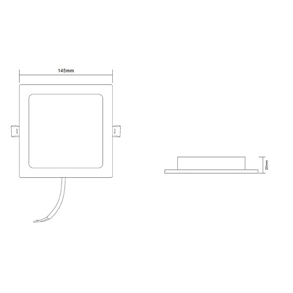 RECESSED LED LIGHT EPIRUS 9W SQUARE