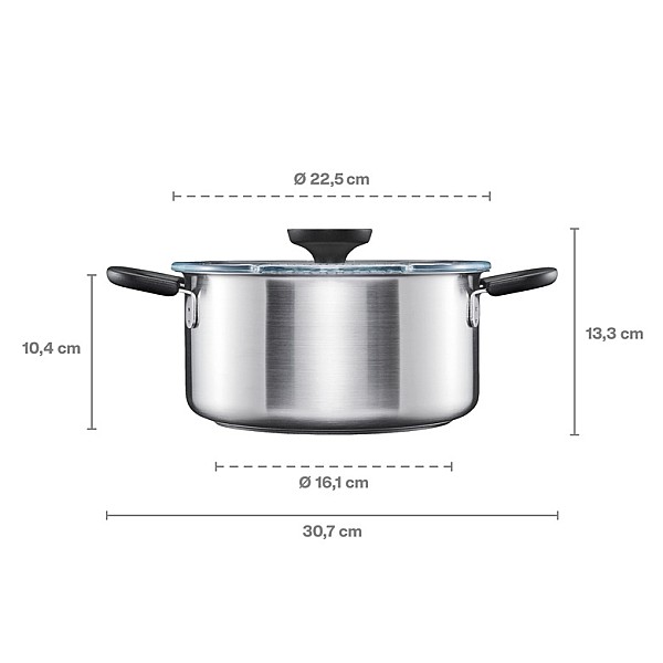 CASSEROLE FF 3L WITH LID 1072316