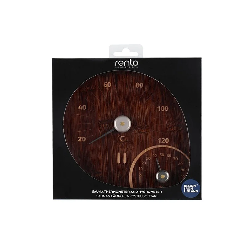RENTO SAUNA THERMOM/HYGROMETER DARK BAMB