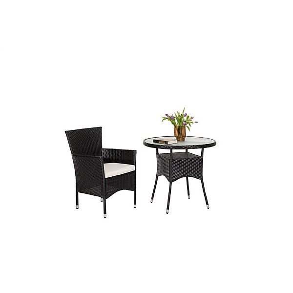 CHAIR WICKER BLACK