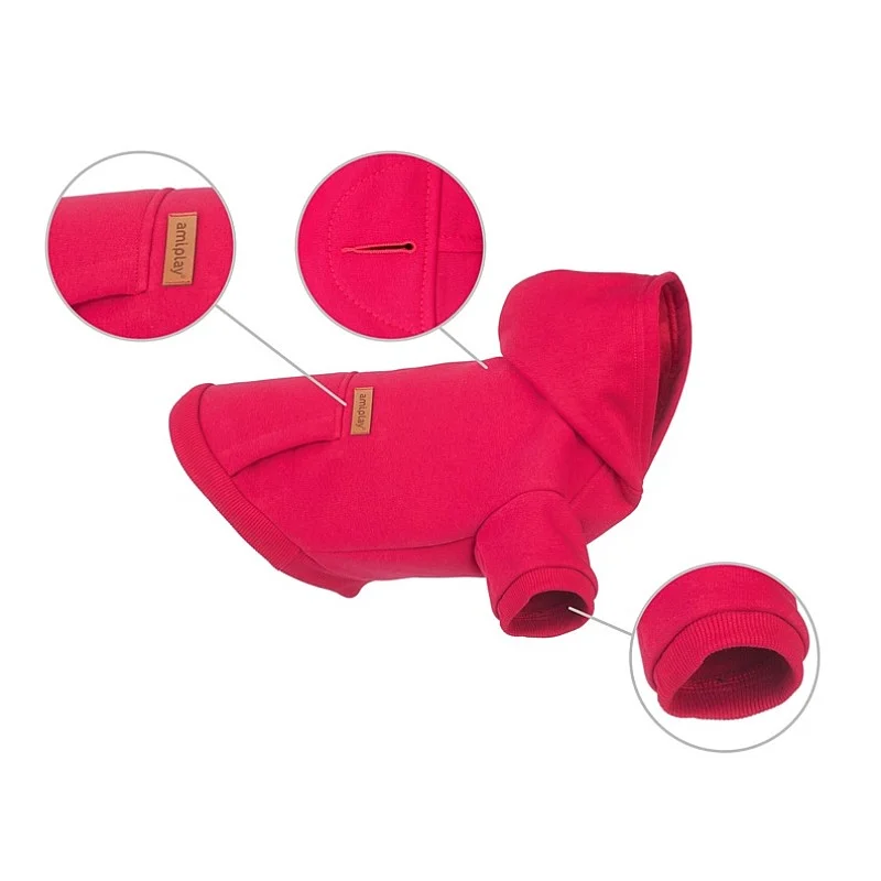 HOODIE DOG YORKSHIRE TEXAS 30CM RED