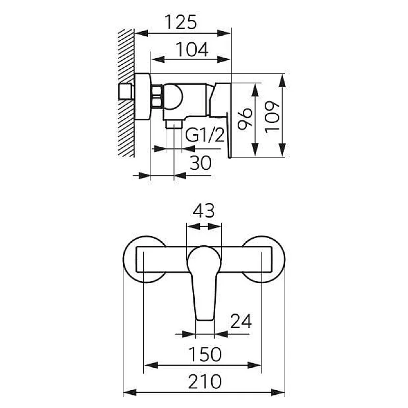 MIXER SHOWER FERRO RENNTO BNT7BL. BLACK
