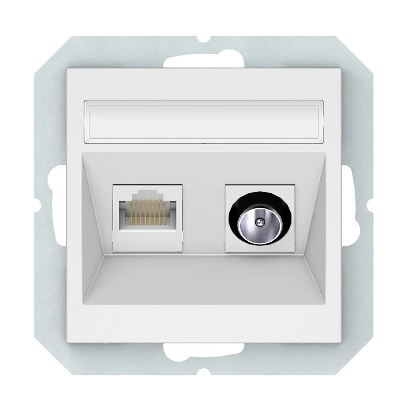 Antenos ir kompiuterio lizdas VILMA QR1000. mat. baltos sp. Antenos ir kompiuterio lizdas VILMA QR1000. mat. baltos sp.