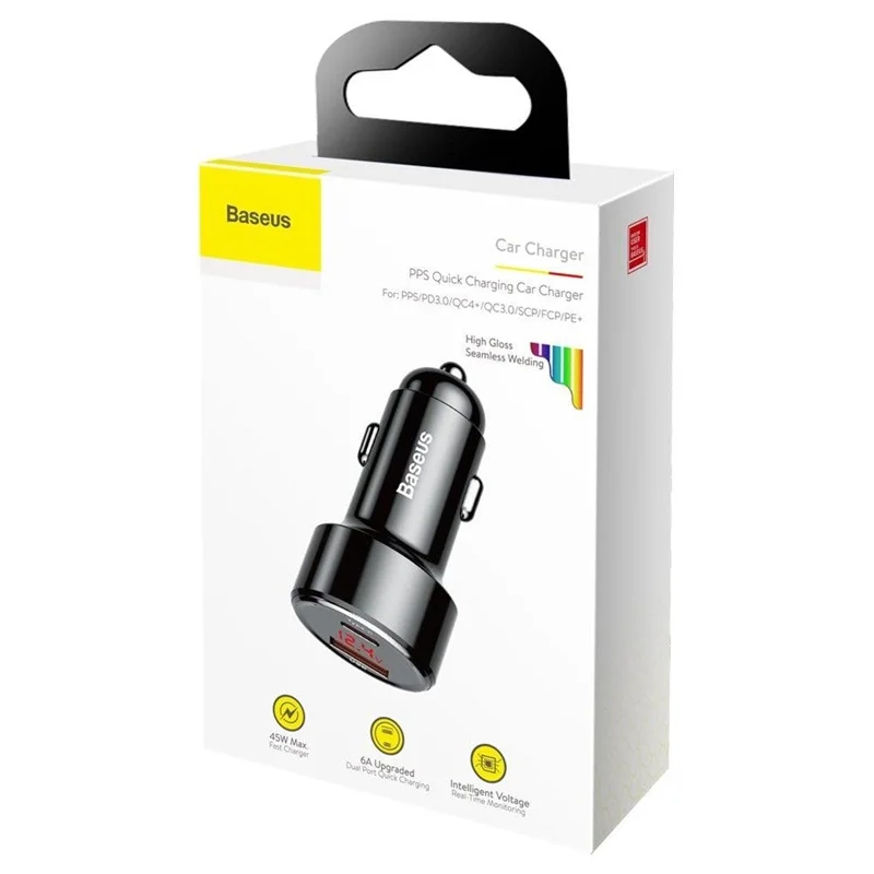Lādētājs Baseus. USB/USB-C QC3.0 45W 6A Lādētājs Baseus. USB/USB-C QC3.0 45W 6A