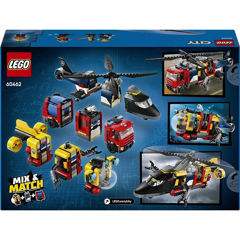 LEGO® City Helicopter. Fire Engine & Submarine. 874 vnt. LEGO® City Helicopter. Fire Engine & Submarine. 874 vnt.