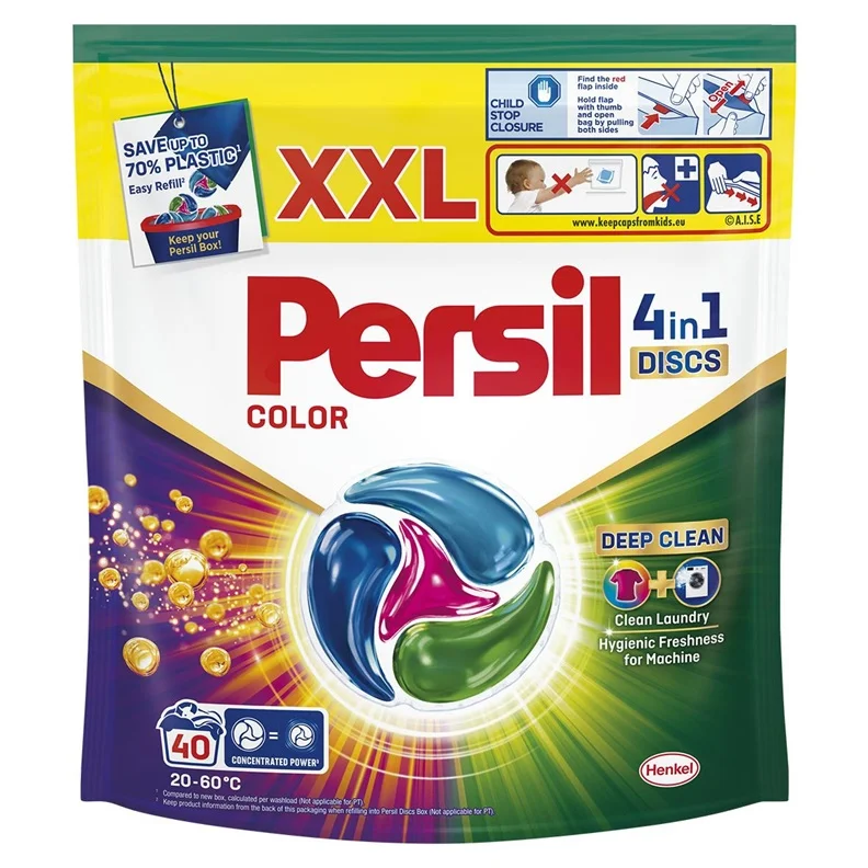 CAPS WASHING PERSIL DISCS COLOR 40PCE