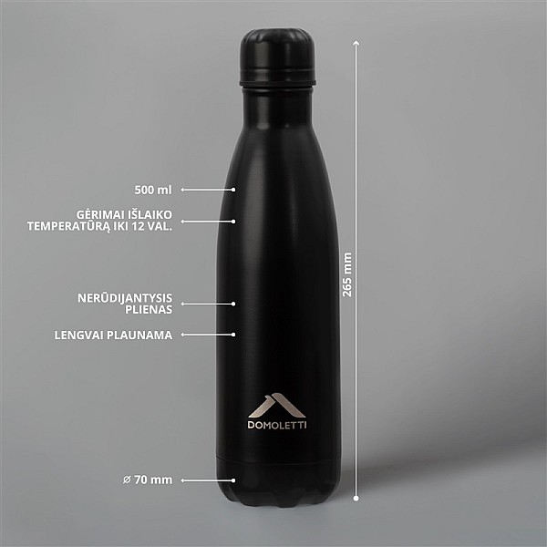 WATER BOTTLE DOMOLETTI RH503-500 BLK MAT