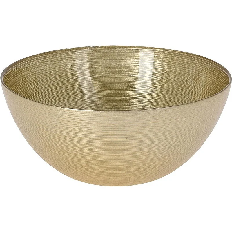 BOWL GLASS DIA GOLD COLOUR 21CM