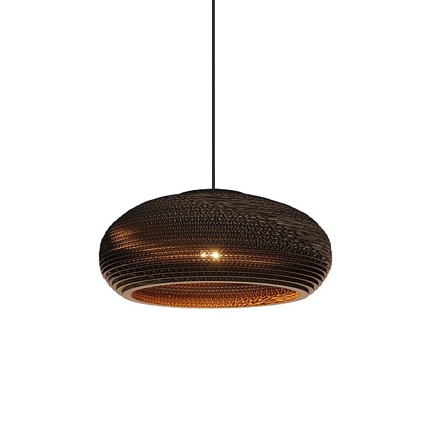 PENDANT LIGHT PAPER E27 BROWN/BLACK