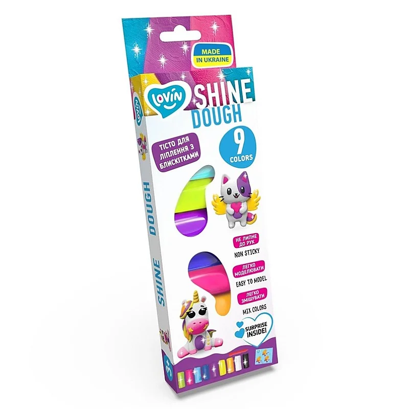 Plastilinas Lovin Shine Dough ETC41180. įvairių spalvų Plastilinas Lovin Shine Dough ETC41180. įvairių spalvų