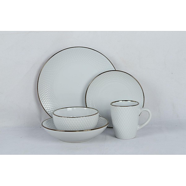 20CM SOUP PLATE RHOMBUS WHITE