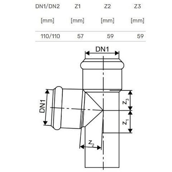 TEE INTERNAL D110/110X87 PP SKOLAN