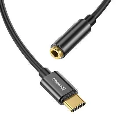 Adapteris Baseus USB-C to 3.5mm USB C. 3.5mm 0.05 m melna Adapteris Baseus USB-C to 3.5mm USB C. 3.5mm 0.05 m melna