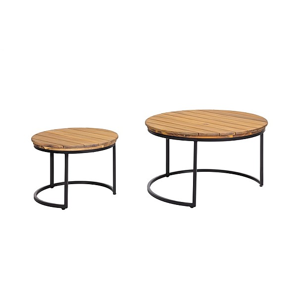 OUTDOOR TABLE SET BROWN/BLACK