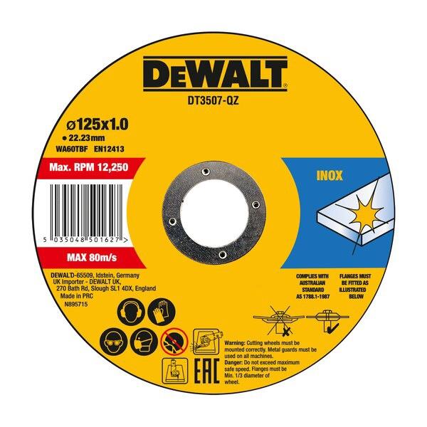 METĀLA GRIEŠANAS DISKS DEWALT 125X1 MM