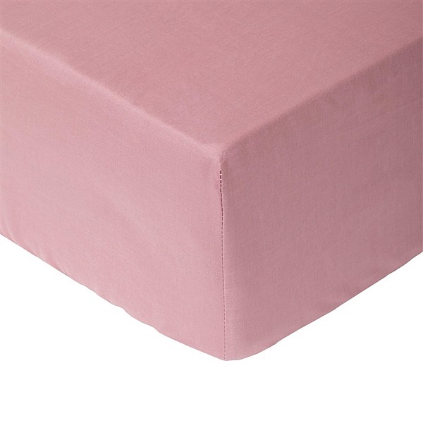 FITTED SHEET COTTON 160X200+25 PINK