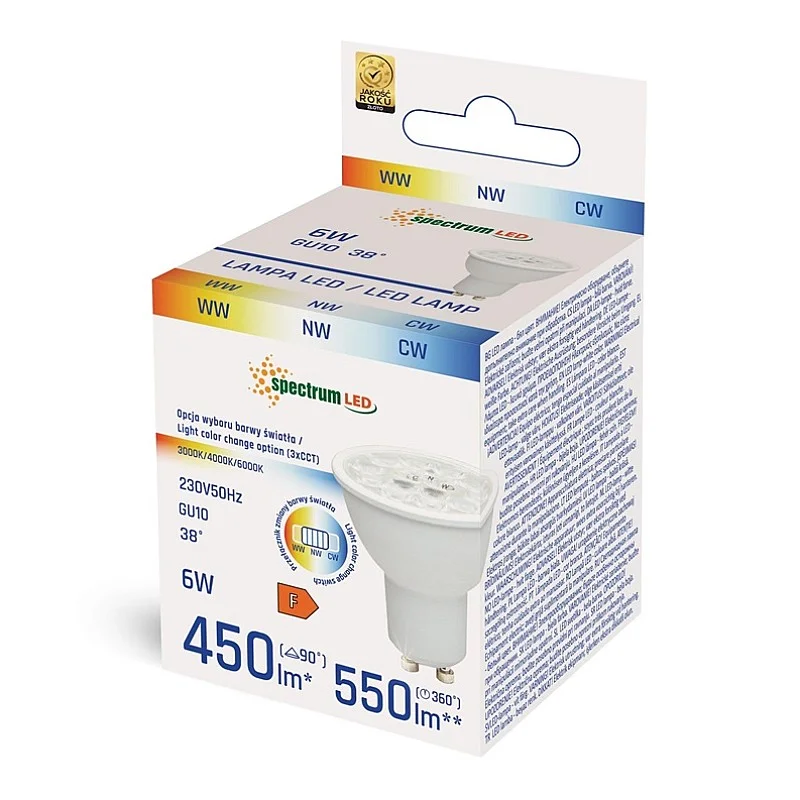 LEMPA LED GU10 6W 550LM CCT SPECTRUM