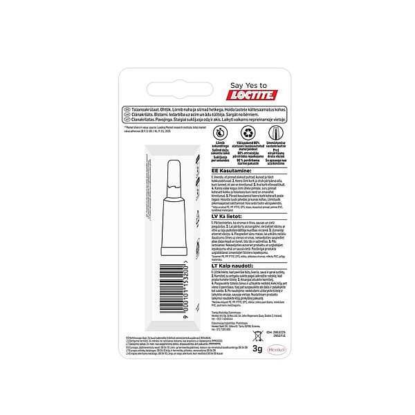 Klijai kontaktiniai Loctite Super Bond Pure Gel 3 g