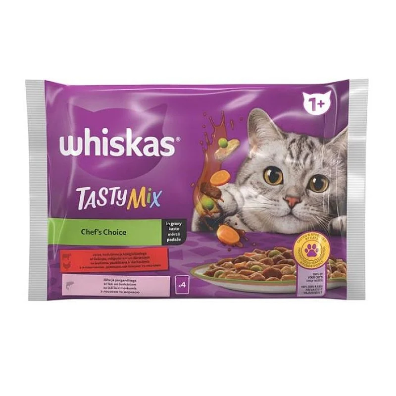 CANN CAT WHISKAS TASTYMIXMEAT FISH 4X85