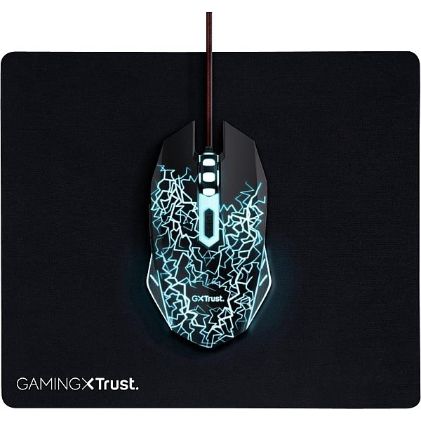 Žaidimų pelė Trust GXT Gaming Mouse and Mousepad. juoda