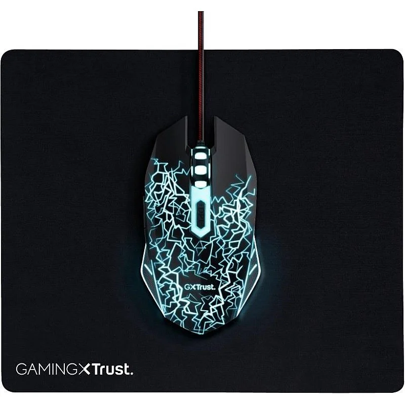 Spēļu pele Trust GXT Gaming Mouse and Mousepad. melna Spēļu pele Trust GXT Gaming Mouse and Mousepad. melna