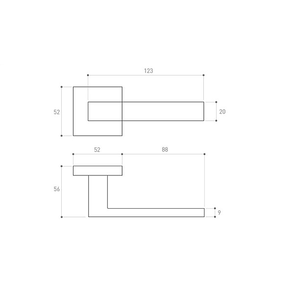 DOOR HANDLE QUBIK SATIN NICKEL