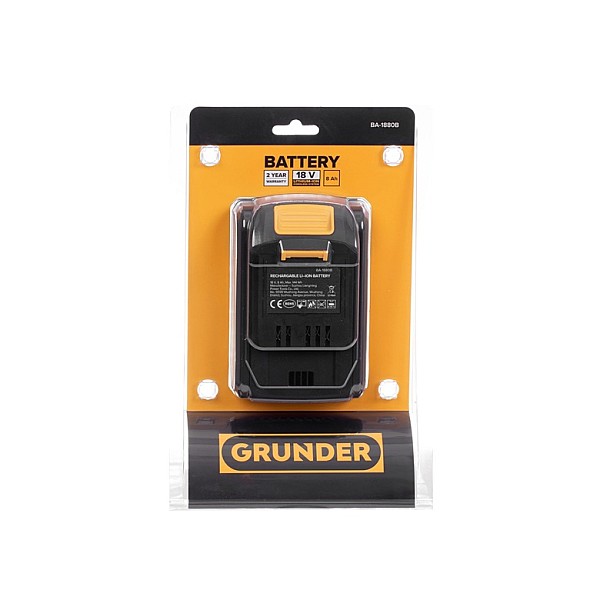 Akumulators Grunder BA-1880B. 18 V. li-ion. 8000 mAh