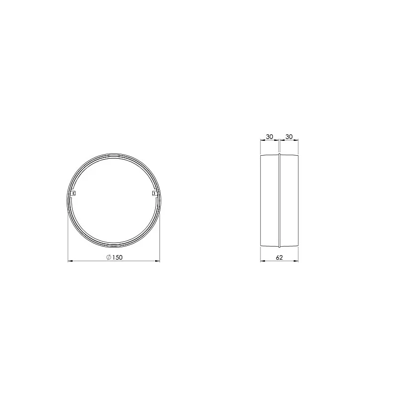 CIRCULAR PLASTIC DUCT JOINT. D150 MM