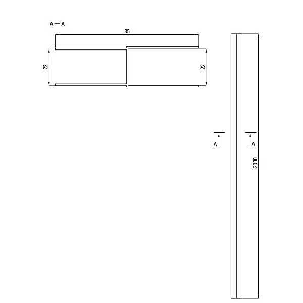 PROFILS PAPLAŠINĀJUMAM NERO 200 CM MELNS