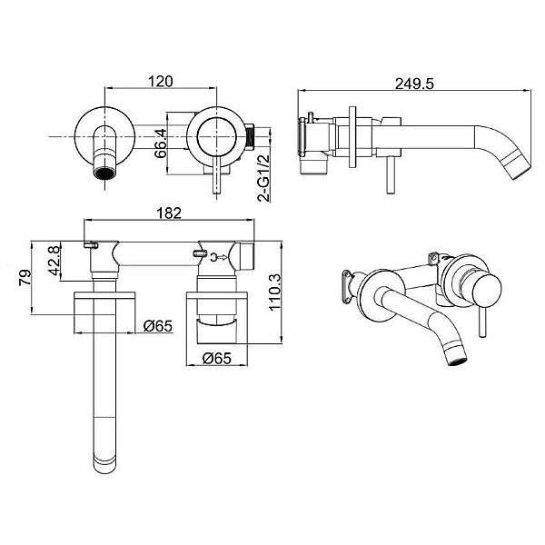 Izlietņu jaucējkrāns Invena Dafni BP-88-U04-A. melna