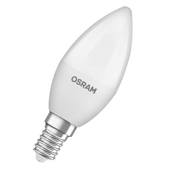 Spuldze Osram LED. B11. silti balta. E14. 5.7 W. 470 lm