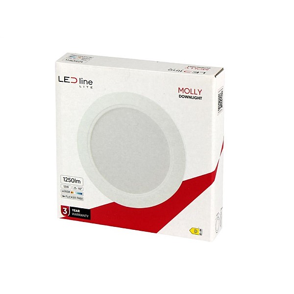 RECESSED LED LIGHT MOLLY 40K 12W 1250LM