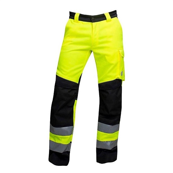 HI-VIZ TROUSERS SIGNAL YELLOW-BLACK 52