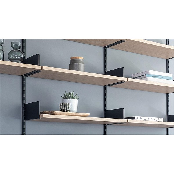 WALL UPRIGHT. DOUBLE SLOT 495 MM BLACK