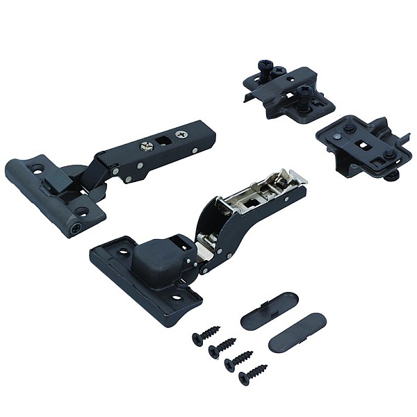 HINGE SET 35 MM 110 INSET DOORS BLACK