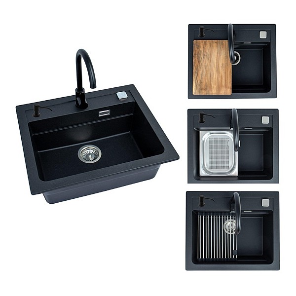 SINK ATROX30 G91 WITH MIXER BLACK