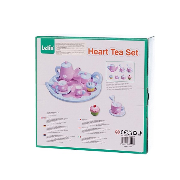 WOODEN GAME HEART TEA SET