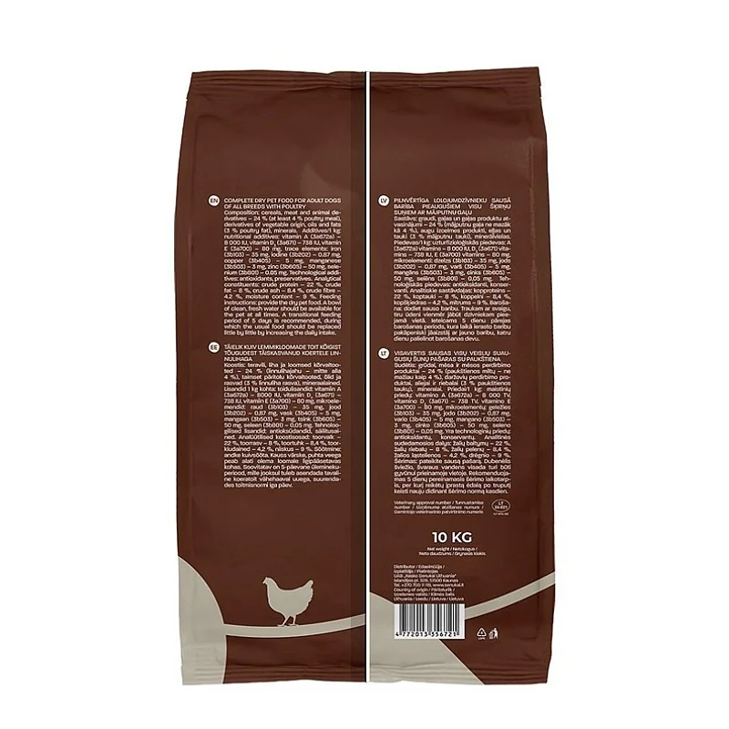 Sausā suņu barība Höppy. mājputnu gaļa. 10 kg Sausā suņu barība Höppy. mājputnu gaļa. 10 kg