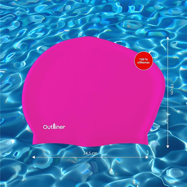 SWIMMING CAP PINK OUTLINER FSSWM-003