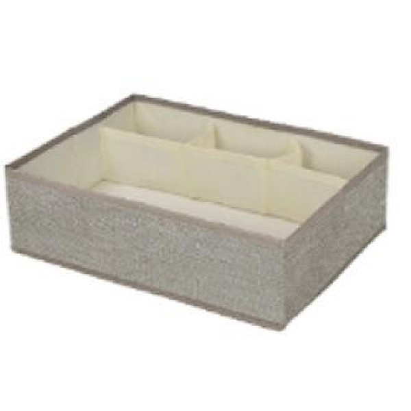 BOXSTORAGE 4 GRID 33X23.5X9CM BEIGE TEX