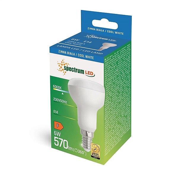 Lemputė SPECTRUM LED. E14 R50 6W 860 FR 485LM